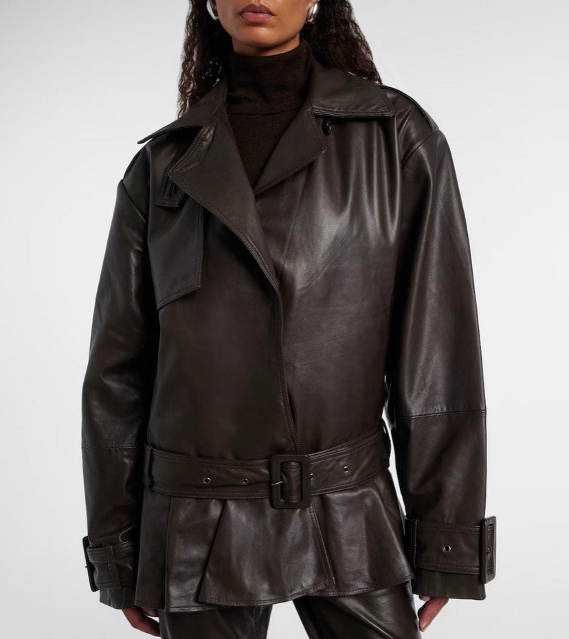 Rotate Leather Jacket with Belt