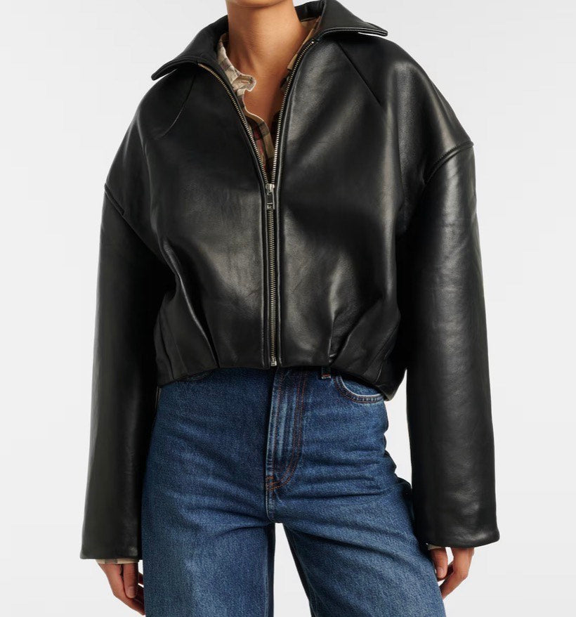 Rotate Leather Bomber Jacket