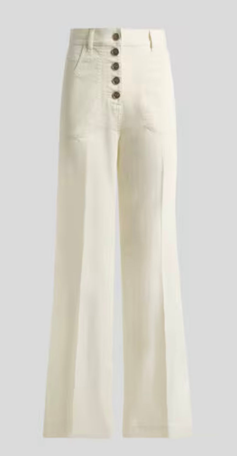 Etro Flare White Jeans