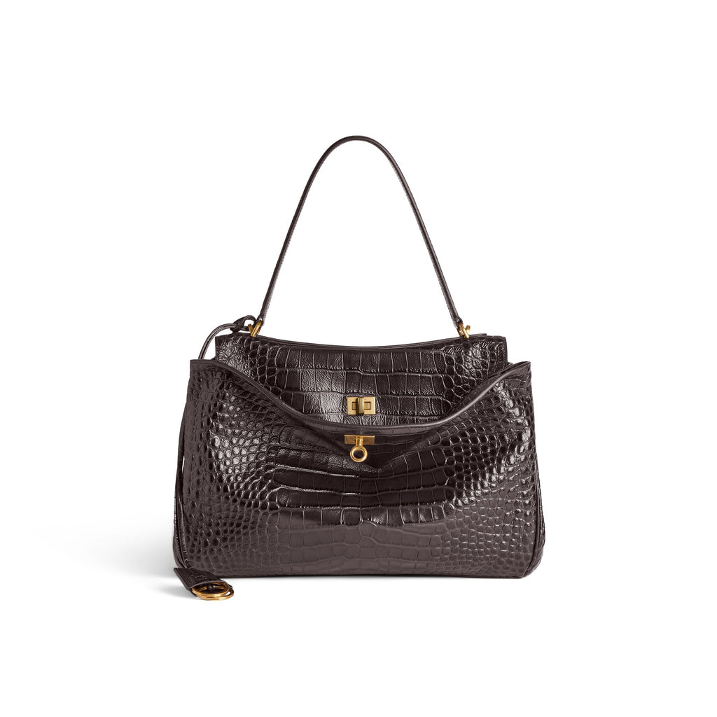 Balenciaga medium black croco print Rodeo